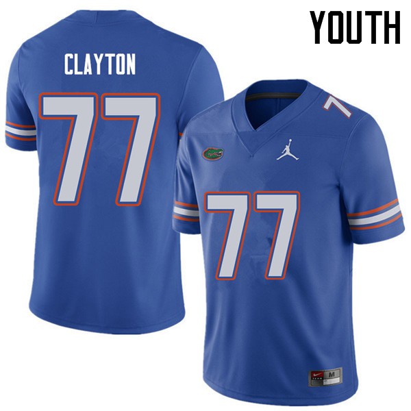 Jordan Brand Youth #77 Antonneous Clayton Florida Gators College Football Jerseys Royal